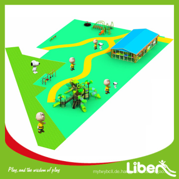 Cartoon Charakter Themenpark Kinder Outdoor Spielplatz mit Indoor Spielplatz Land Gummi Bodenbelag und niedrigster Preis